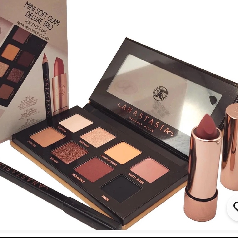 Anastasia Beverly Hills Mini Soft Glam Deluxe Trio Eyeshadow Lipstick/ Liner